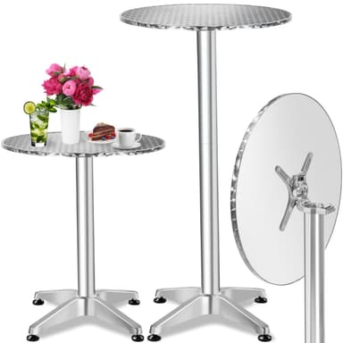 tectake Cafébord i aluminium Ø60cm - 6,5 cm