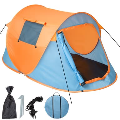 tectake Pop-up tält, insektsskydd - blå/orange