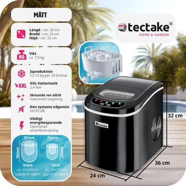 tectake Ismaskin - svart