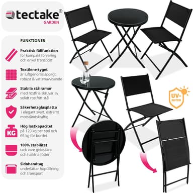 tectake Caféset Düsseldorf - svart