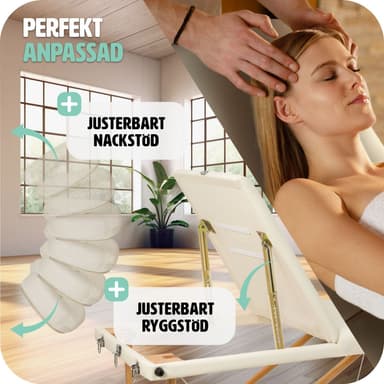tectake 3-zons massagebänk, stoppning + väska - beige