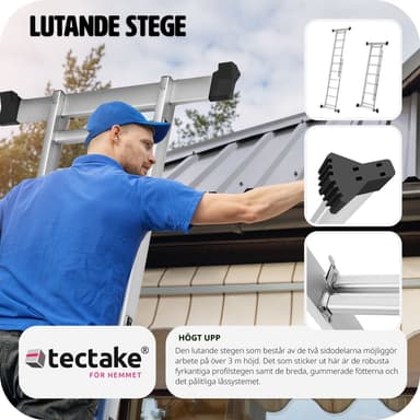 tectake Byggställning - Universalstege - silver