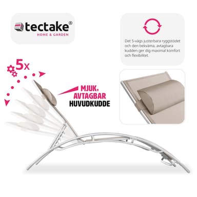 tectake 2 solsängar Alina - beige