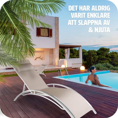 tectake 2 solsängar Alina - beige