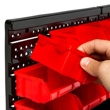 tectake Väggpanel med sortimentbackar - svart