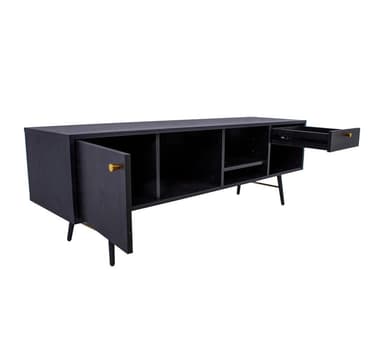 TV-bord LUXEMBOURG 150x40xH50cm, svart