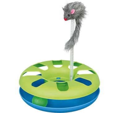 Leksak för katter galen cirkel med plyschmus, ø 24 × 29 cm
