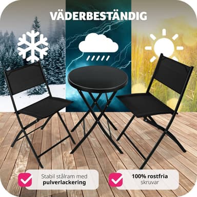 tectake Caféset Düsseldorf - svart