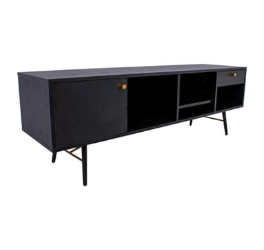 TV-bord LUXEMBOURG 150x40xH50cm, svart