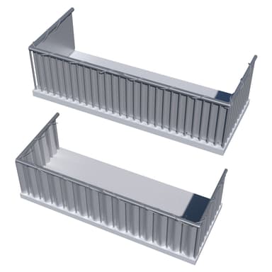 tectake Balkongskydd med metallförstärkta öglor, version 1 - grå, 75 cm