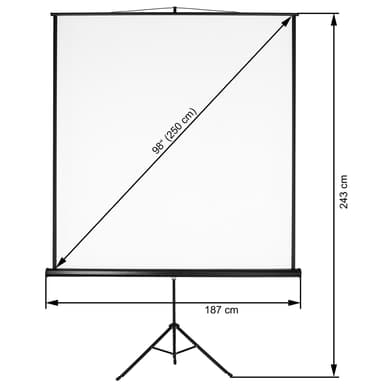 tectake Projektorduk med stativ - 178 x 178 cm
