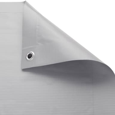 tectake Balkongskydd med metallförstärkta öglor, version 1 - grå, 75 cm