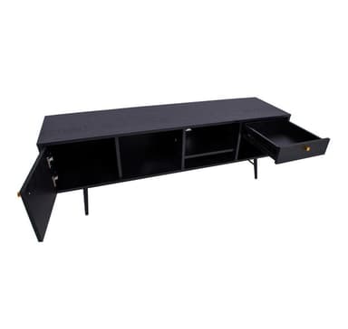 TV-bord LUXEMBOURG 150x40xH50cm, svart