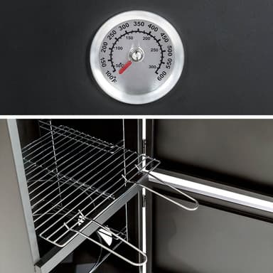 tectake Rökskåp med temperaturangivelse - svart
