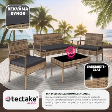 tectake Soffgrupp Sparta i konstrotting - natur