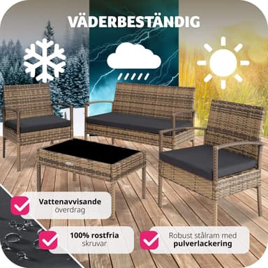 tectake Soffgrupp Sparta i konstrotting - natur