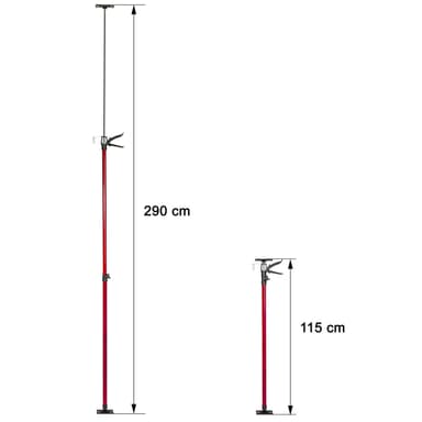 tectake 4 takstöd 115 – 290cm - röd