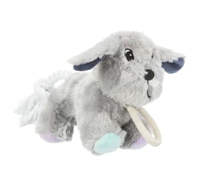 Leksak för hundar Juniorhund med rep, plysch, 24 cm