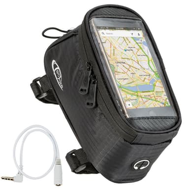 tectake Cykelväska för smartphones - 20,5 x 10 x 10,5 cm, svart