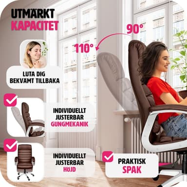 tectake Kontorsstol Paul - brun