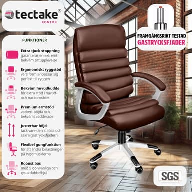 tectake Kontorsstol Paul - brun