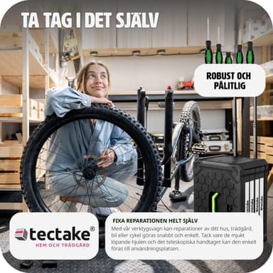 tectake Verktygslåda med 4 lådor 899 delar - svart