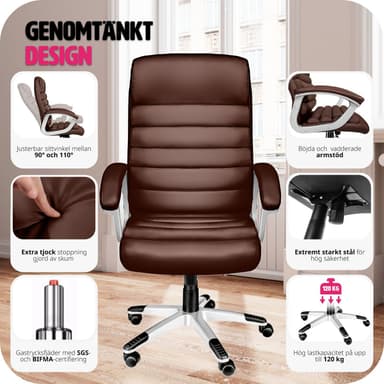 tectake Kontorsstol Paul - brun