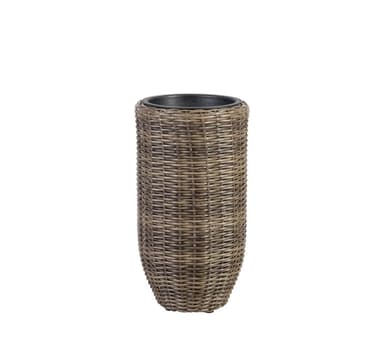 Växthållare WICKER D28xH51cm, flätad plast, färg: mörkbrun
