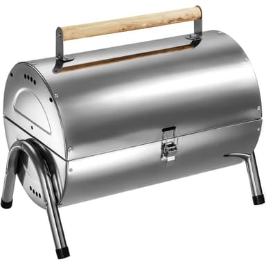 tectake Kolgrill i rostfritt stål - silver