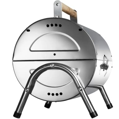 tectake Kolgrill i rostfritt stål - silver