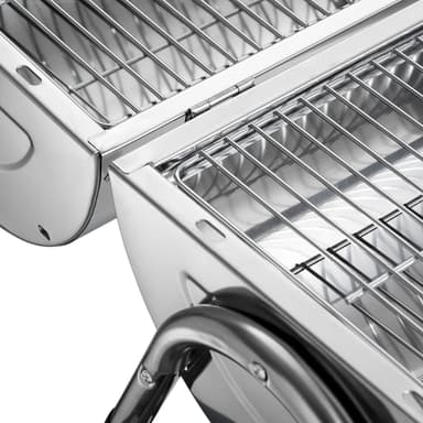 tectake Kolgrill i rostfritt stål - silver