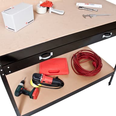 tectake Arbetsbänk med lådor - 120 x 60 x 156 cm