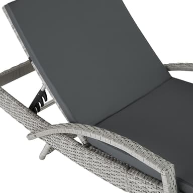 tectake Solsäng Océane i konstrotting med aluminiumram - ljusgrå