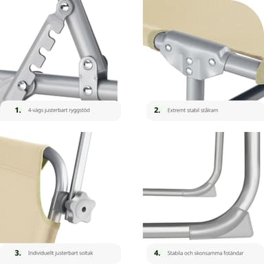 tectake Solsäng med soltak - beige