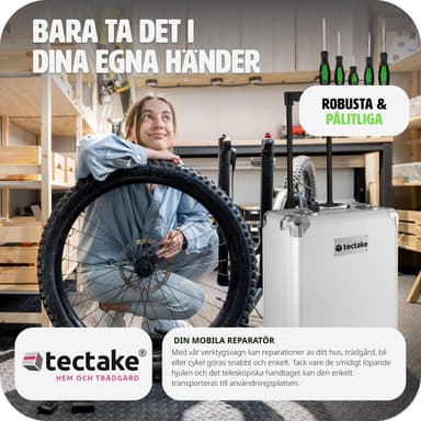 tectake Verktygslåda med hjul Martin - silver
