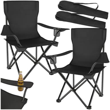 tectake 2 Campingstolar Gil - svart