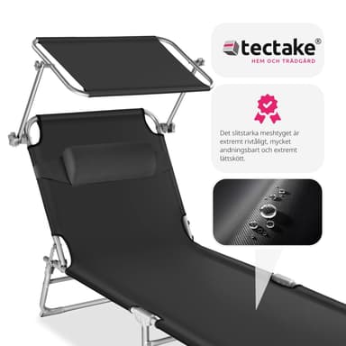 tectake 2 Solsängar Chloé - svart