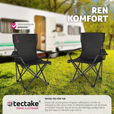 tectake 2 Campingstolar Gil - svart