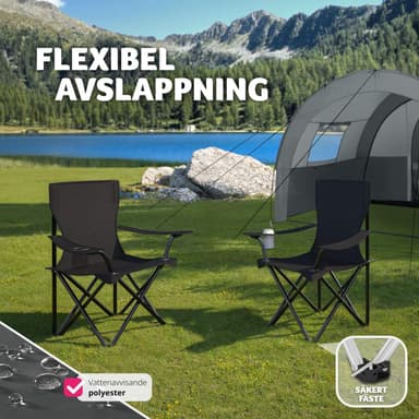 tectake 2 Campingstolar Gil - svart