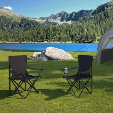 tectake 2 Campingstolar Gil - svart