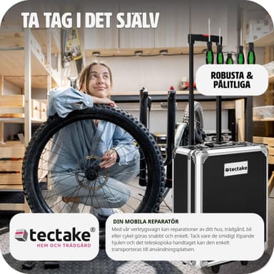 tectake Verktygslåda på hjul 1200 delar - svart