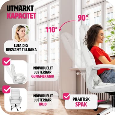 tectake Kontorsstol Paul - vit