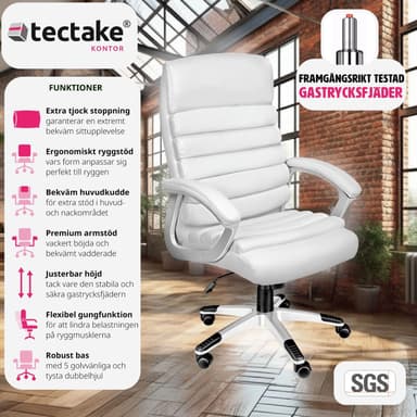 tectake Kontorsstol Paul - vit