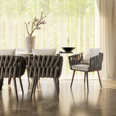 tectake Stol Lugano i repdesign med aluminiumram - antracit
