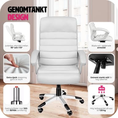 tectake Kontorsstol Paul - vit