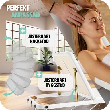 tectake 3-zons massagebänk i aluminium 5 cm stoppning + väska - vit