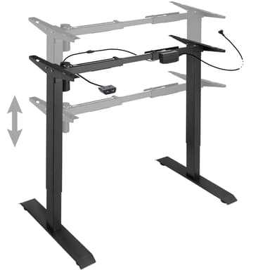 tectake Höj- och sänkbart skrivbord Yannick - svart