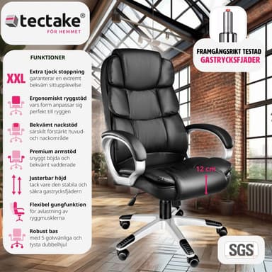tectake Kontorsstol Jonas - svart