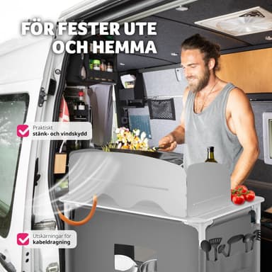tectake Campingkök Premium med 2 fack - grå