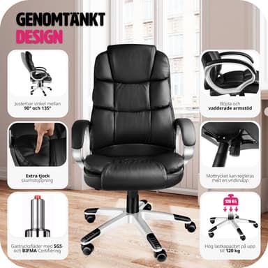 tectake Kontorsstol Jonas - svart